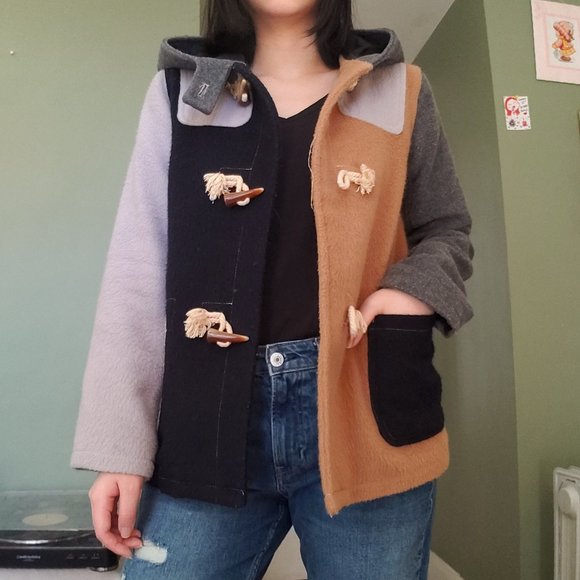 Multicolor color block Long-sleeve Casual Jacket - Picture 1 of 5